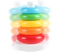 Generico Rainbow Rotating Tower Stacking Toy For - Color Recognition Early Educational Toy | Toddleř Stacker With Discs | Develops Fine Motor Skills, Sensory Play