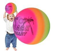 Generico Rainbow Soccer Ball - Portable Toy, Leakproof Space Saving Sphere | Color Inflatable Ball Toy for Kids Boys Outdoor Summer Beach Pool Party Playtime Inflatable Fun Activity Game Sport Holiday T