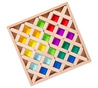 Generico Rainbow Stacking Blocks, Early Development Toy Set, Portable Game with Colorful Pieces, Kids Educational Play Accessory, Toy with Sturdy Build, Home School Fun for Boys Girls