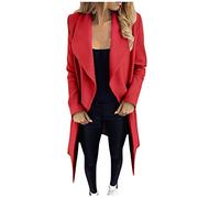Generico Raincoat Cerata Antipioggia Donna Giubotto Donna Cappotto Lungo Da Con Cardigan A Maniche Lunghe Peloso Aperto Sul Davanti Giubbino 100 Grammi Giubbino 100 Gr Red L