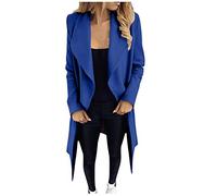 Generico Raincoat Cerata Antipioggia Donna Giubotto Donna Cappotto Lungo Da Con Cardigan A Maniche Lunghe Peloso Aperto Sul Davanti Giubbino 100 Grammi Giubbino 100 Gr Blue L