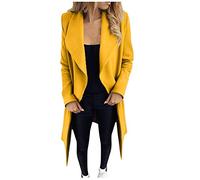 Generico Raincoat Cerata Antipioggia Donna Giubotto Donna Cappotto Lungo Da Con Cardigan A Maniche Lunghe Peloso Aperto Sul Davanti Giubbino 100 Grammi Giubbino 100 Gr Yellow L