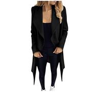 Generico Raincoat Cerata Antipioggia Donna Giubotto Donna Cappotto Lungo Da Con Cardigan A Maniche Lunghe Peloso Aperto Sul Davanti Giubbino 100 Grammi Giubbino 100 Gr Black L