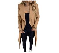 Generico Raincoat Cerata Antipioggia Donna Giubotto Donna Cappotto Lungo Da Con Cardigan A Maniche Lunghe Peloso Aperto Sul Davanti Giubbino 100 Grammi Giubbino 100 Gr Khaki L
