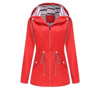 Generico Rains Impermeabile Donna, Giacca a Vento Donna Invernale, con Cappuccio a Vento Giubbotto Impermeabile di Pioggia Traspirante Casual di Colore Solido Giacca Cardigan per Sportiva Outdoor