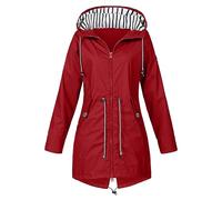 Generico Rains Impermeabile Donna, Giacca a Vento Donna Invernale, Leggera Impermeabili con Cappuccio Taglie Forti Antivento Trench Sportivo Softshell Viaggio Giubbotto Corsa per Sportiva Outdoor
