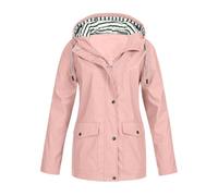 Generico Rains Impermeabile Donna, Giacca Anti Pioggia E Vento Donna, Leggera Resistente alle Rughe a Vento Impermeabile con Cappuccio Antivento Coulisse Traspirante Sportivo Trench Cappotto Outdoor