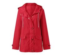 Generico Rains Impermeabile Donna, Trench Donna Autunnale, con Cappuccio Giacca a Vento Leggera Maniche Lunghe con Zip E Coulisse Impermeabile con Tasche Cappotto Invernale All'aperto