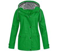 Generico Rains Impermeabile Donna, Trench Donna Invernale, Leggera Giacca a Vento Lungo Antivento Trench Impermeabile Cappotto con Cappuccio Raincoat per All'aperto Campeggio Trekking