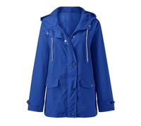 Generico Rains Impermeabile Donna, Trench Donna Invernale, Leggero Traspirante Cappotto di Pioggia, Antivento Mantella Antipioggia Trench Raincoat con Cappuccio con Coulisse per Sportiva Outdoor