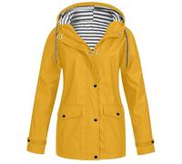Generico Rains Impermeabile Donna, Trench Impermeabile Donna, con Cappuccio Giacca a Vento Leggera Maniche Lunghe con Zip E Coulisse Impermeabile con Tasche Cappotto Invernale Cappotto Outdoor