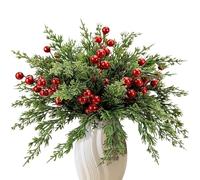 Generico Rami Di Pino Finti Con Bacche, Di Pino Artificiali Con Bacche Rosse E Piante Verdi, Decorazione Per La Casa Durante Le Feste, Per Soggiorno Camera Da Ufficio Ghirlanda Centrotavola