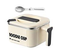 Generico rammen Bowl - Microwave Noodle Bowl | rammen Cooker with Spoon Handle, Stainless Steel Pot Large Pasta Cooker Portable Ramens Container for Students & Offices Soup Bowls