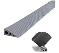 Generico Rampa Antiscivolo in Gomma per Sedia a rotelle - Rampa autoadesiva per soglie di Porte e Passi carrai, ritagliabile per gradini, Scooter e spazzatrici, Grigia, 80x4x10,5 cm