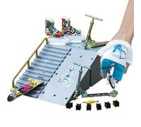 Generico Rampe Per Fingerboard - Lega PP 16x16x8,5 Cm | Kit Mini Skate Park Modello In | Set Giocattoli Educativi Per Bambini, Pratica Manuale E Svago Al Chiuso