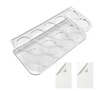 Generico Range Flacons Frigo 10 Compartiments - Design Haute Qualité Transparent Résistant | Organisateur Mural Gain De Place | Pour Réfrigérateur Plan De Travail, Appartement Maison Salon Dortoir