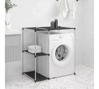 Generico Rastrelliera per Lavatrice Nera 87x55x90,5 cm Ferro,Accessori per Il Bagno,Porta salviette-343145