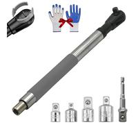 Generico Ratcheting Impact Extension, 1/2" Offset High-Torque Impact Gun Extension Ratchet with 5 Adapters, for Tight Space Automotive, Plumbings & DIY Repairs (1pc)