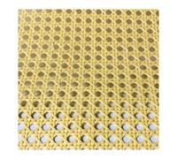 Generico Rattan Naturale Rotolo,Tessuto Rattan Artigiana Rotolo di Fettuccia in Rattan Plastica PE Gialla 40-55cm, Foglio Vimini per Riparazione Mobili Fai da Te(Yellow,45x45cm)