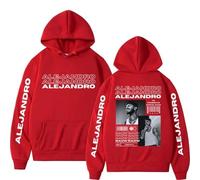 Generico Rauw Alejandro Felpa con Cappuccio da Uomo Hip Hop Moda retrò Manica Lunga Abbigliamento Sportivo Allentato Streetwear (4 M)