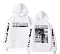 Generico Rauw Alejandro Felpa con Cappuccio da Uomo Hip Hop Moda retrò Manica Lunga Abbigliamento Sportivo Allentato Streetwear (1 L)