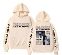 Generico Rauw Alejandro Felpa con Cappuccio da Uomo Hip Hop Moda retrò Manica Lunga Abbigliamento Sportivo Allentato Streetwear (2 M)