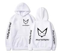 Generico Rauw Alejandro Felpe con Cappuccio Oversize Hip Hop Felpa Casual Unisex Adulto Moda Uomo Streetwear (9 M) - Bianco