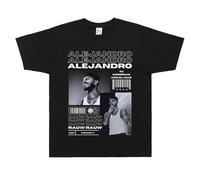 Generico Rauw Alejandro T-Shirt Grafica Manica Corta da Uomo e Donna Hip Hop Moda Retrò Oversize (1 M)