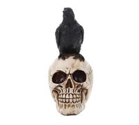 Genérico Raven and Skeleton Statue - Gothic Bird on Skeleton Desktop Decor,Realistic Gothic Art Piece Bird Perching Figurine for Offices Restaurants Home Cafes