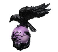 Generico Raven's Moonlight Gothic LED Lamp, Crow Light Violet Fantasy Artistic, Raven Sculpture Table Lamp, 12 Inches Desktop Light with Mysterious Glow, Resin Raven Lamps with Stable Base