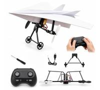 Generico RC Paper Airplane Kit, DIY Remote Control Electric Foam Glider Aircraft Toy Set, Lightweight RC Plane with Gyro Stabilization ，Single battery