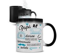 Generico ''Re del divano'' Tazza Magica Personalizzato con foto nome Cambia Colore con Calora Termica Idea regalo festa del papà babbo festa dei nonni natale