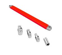 Generico Reaches the Bolt Nothing Else Can,Zeros-Degree Offset Extension,15-Inch Impact Ready Tight Reach Tool,1/4", 3/8" & 1/2" Drive Adapters for Automotive Repair Mechanical (red)