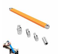 Generico Reaches the Bolt Nothing Else Can,Zeros-Degree Offset Extension,15-Inch Impact Ready Tight Reach Tool,1/4", 3/8" & 1/2" Drive Adapters for Automotive Repair Mechanical (orange)