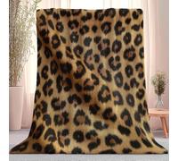 Generico Realismo Astrazione Stampa Leopardata Coperta In Pile Di Flanella, Giallo Sherpa Coperta Bambini Decorazioni Casa - Morbida E Calda Per Ragazzi E Ragazze Divano Coperta 220 x 240 cm