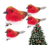 Generico Realistic Artificial Birds,4pcs Wonderful Small Artificial Sparrow - Realistic Avian Decor, Garden Props Birds Ornaments | Extensive Applications For Christmas Wedding Birthday Party