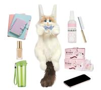 Generico Realistic Cat Shaped Stuffed Animal Backpack - Soft Plush Kitty Travel Bag With Removable Strap For College & Work, Cute Animal Rucksack For Weekend Trips & Hiking, Unique Commuter