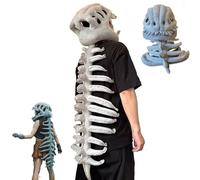 Generico Realistic Dinosaur Skeleton Costume Set, Dinosaur Skull Headpiece and Spine Costume for Adults Teens (L)