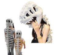 Generico Realistic Dinosaur Skeleton Costume Set For Adults And Kids,Halloween Dinosaur Plush Costume Headwear,Dino Mask,Alloween Skull Cosplay For Women Men Adults Kids Role Play Party Performances