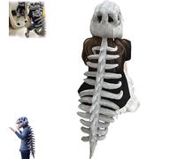Generico Realistic Dinosaur Skeleton Costume Set, Halloween Dinosaur Costume for Adult & Kids, Dino Skull Headpiece and Spine Cosplay (L-45.28in)