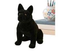 Genérico Realistisch Bulldog Skulptur - Flockierte Hund Figur | Naturgetreu Garten Heimdeko Ornamente, Widerstandsfähige Resinhundefigur für Kamin Terrasse Fenster Blumenbeet Wand Geschenk Jubiläum