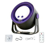 Generico Rechargeable Desk Fan With Light - PP 16x14.5cm 470g Remote Control USB Charging Silent Night Lamp Fan Combo - Multi Speed Wall Hanging Design - Bedroom Dorm Kitchen Cooling Tool
