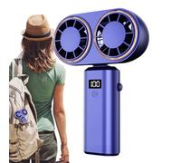 Generico Rechargeable Handheld Portable Fan, Head Personal Cooling Fan with 5 Speeds and Digital Display for Travel Outdoor Beach Gym School Camping Hiking, 11.8x16.2x4.5inches