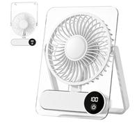 Generico Rechargeable Small Desk Fan Quiet Adjustable - 100 Speeds 1200mAh