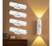 Generico Rechargeable Smart LED Motion Sensor Ambient Light, Smart Rechargeable LED Night Light with Motion Sensor-Rgb Gradient Ambient Lights, for Stairs, Wardrobe, Cabinet (White,4 Pcs)