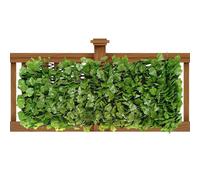 Generico Recinzione Artificiale - Seta Legno Estensibile 40x20cm | Rotolo Siepe Foglie Decorative | Paravento Privacy Patio Schermo Verde Sfondo Traliccio Pannelli per Balcone Giardino Cortile Arredo