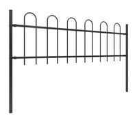 Generico Recinzione da Giardino con Parte Superiore ad Anello in Acciaio 714,5x60 cm Nero,Nero,24.32kg,277641