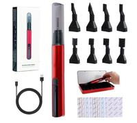 Generico Reciprocating Sander, USB Quick Charging, Portable Electric Sander with 8pc Sanding Head, 3 Gears Adjustable (Red)
