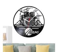 Generico Record Clock - 29.5x29.5cm Drums Set Clock For Wall | Stylish Addition Gift For Musical Lovers, Home Decoration Peaceful Ambiance For Music Party Favors Decor, Music Decorations