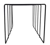 Generico Record Holder for Albums, Black Iron Vinyl Record Stand, 30 x 22 x 18cm/11.8 x 8.7 x 7.1inch Bills and Mail Organizer, Document and Paper File Sorter, Black